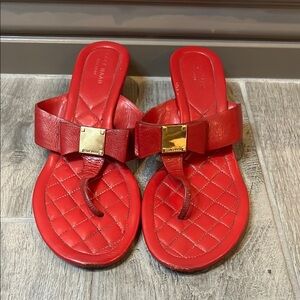 Cole Haan Red Thong Leather Women's Sandals size 8 1/2